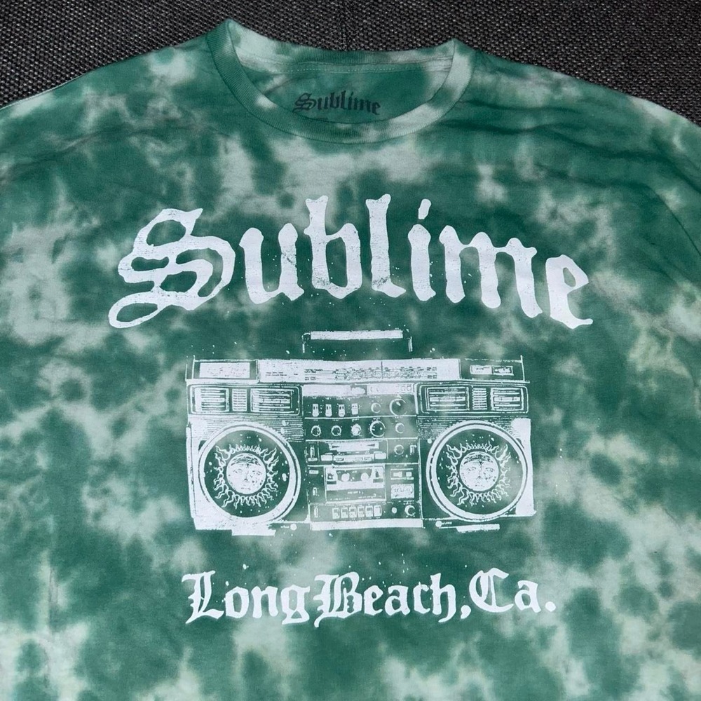 Sublime Green Tie Dye Band Concert T Shirt Size XL